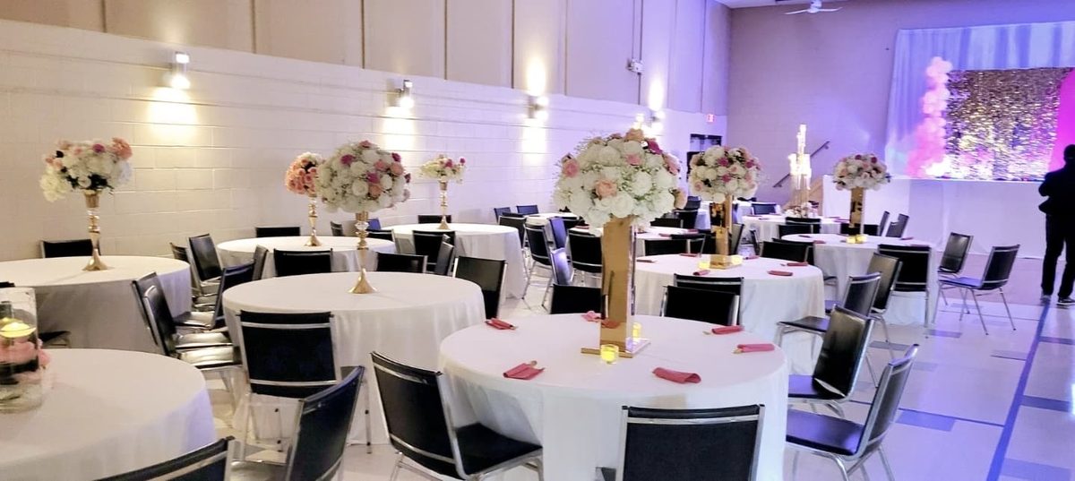 The founder of Royal Luxe Decor styling a luxury event in Calgary